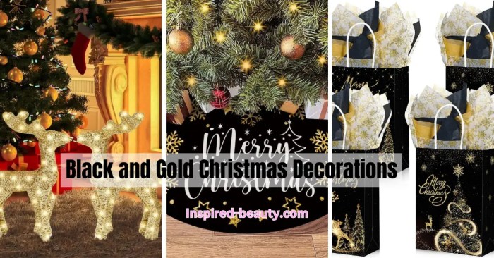 Black and gold christmas decor