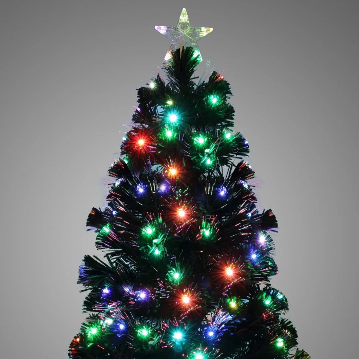 Christmas tree decor with colored lights