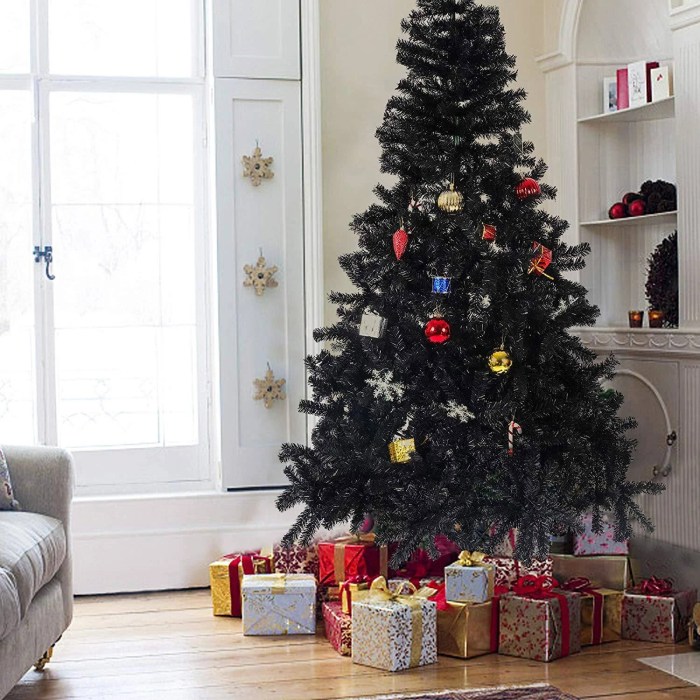 Black decor for christmas tree