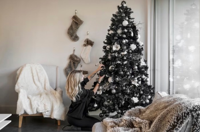 Black decor for christmas tree