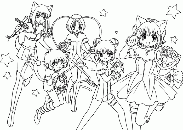 Cute anime coloring pages printable