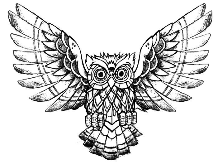 Free coloring pages of animals owl