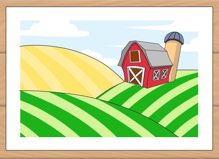 Easy drawing for people working on farm