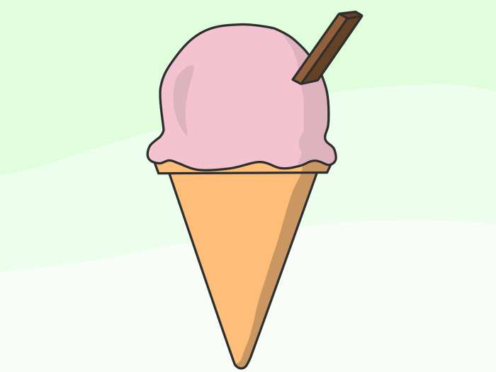 Ice cream in bowl drawing easy