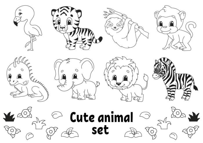 Coloring pages cartoon animals