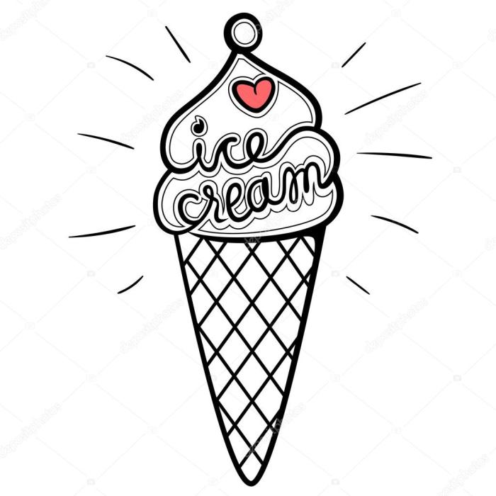 Ice cream in bowl drawing easy