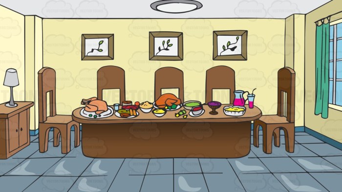 Animated dining room drawing easy