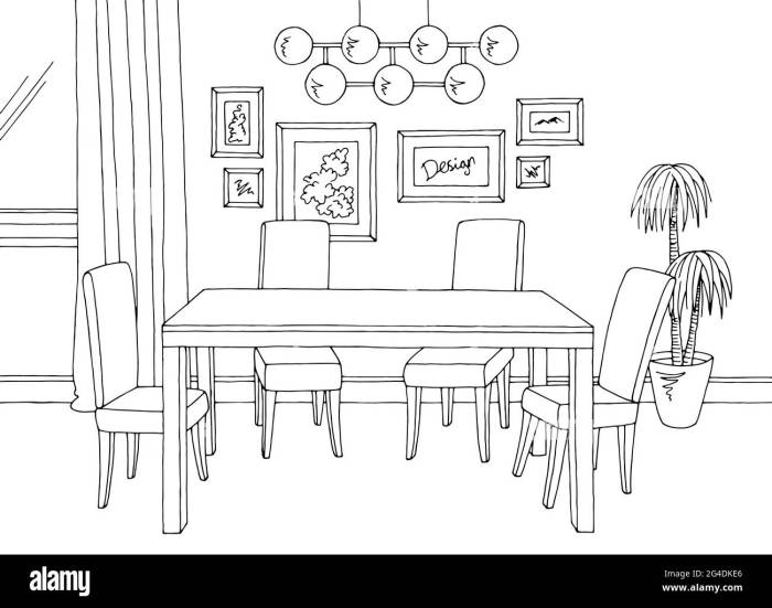 Animated dining room drawing easy