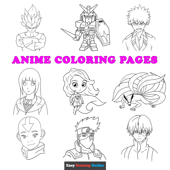 Anime coloring sheets printables