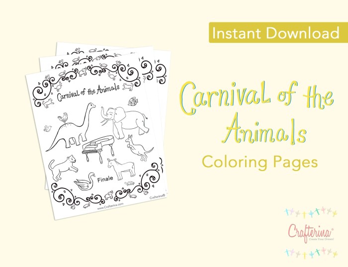 Carnival of the animals coloring page