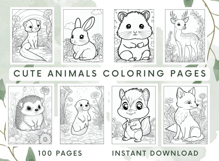 Animal themed coloring pages