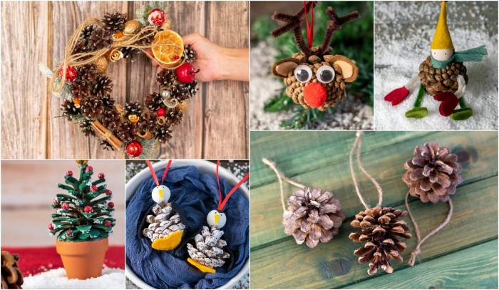 Christmas decor with pinecones