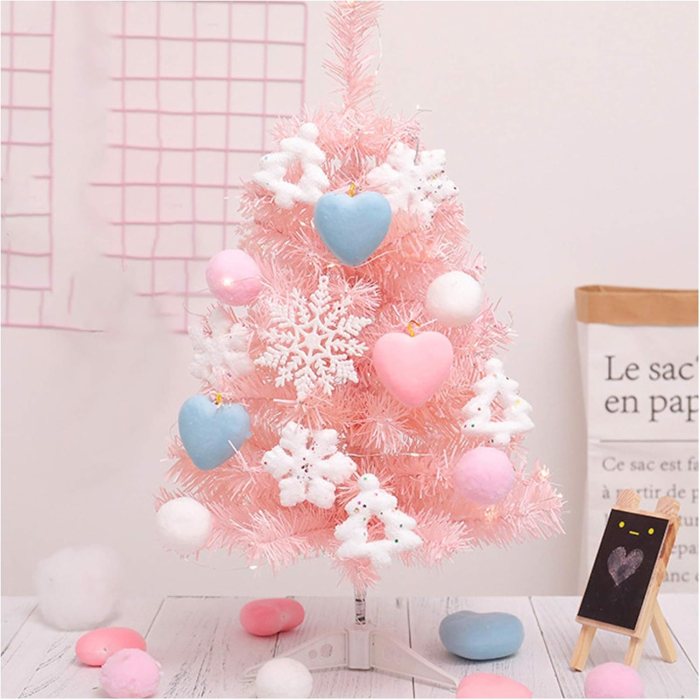 Christmas tree with pink decor