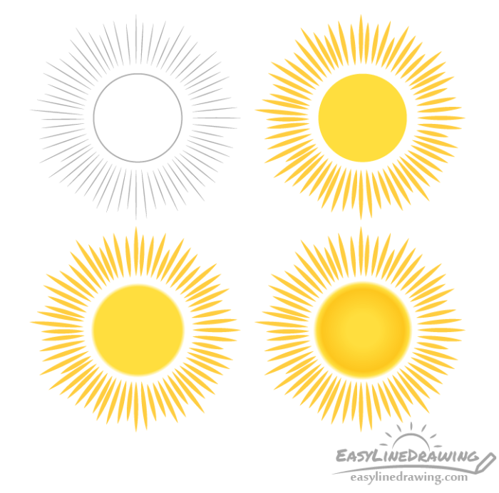 Sunlight drawing beaming down easy drawing