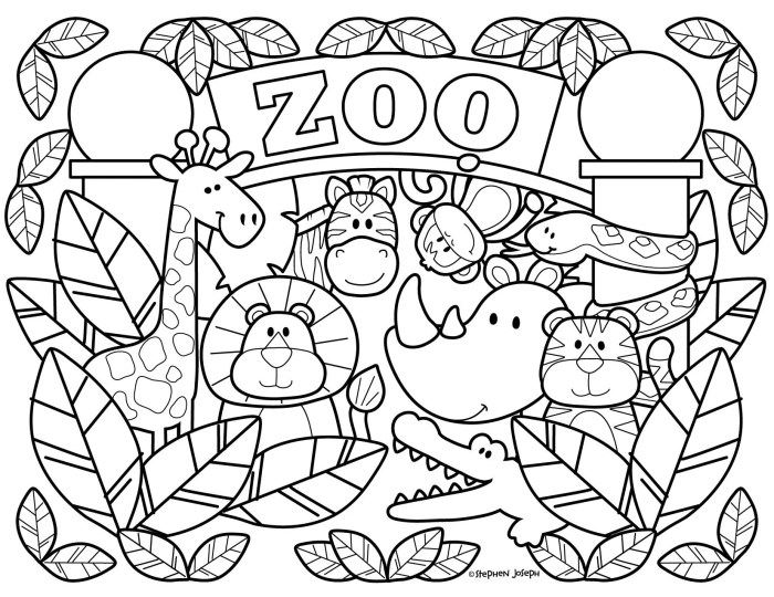 Safari animals printable coloring pages